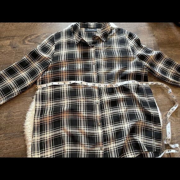 The Kooples Plaid Silk Button Down Blouse - Picture 4 of 9